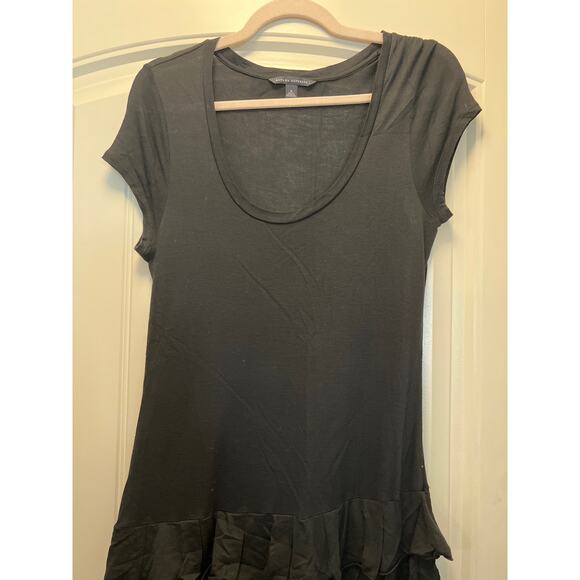 Banana Republic Women’s Scoop Neck Ruffle Layered Soft Casual Dress Size S Black - Picture 3 of 5